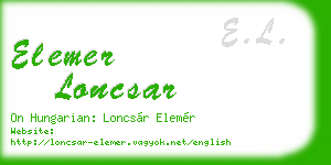 elemer loncsar business card